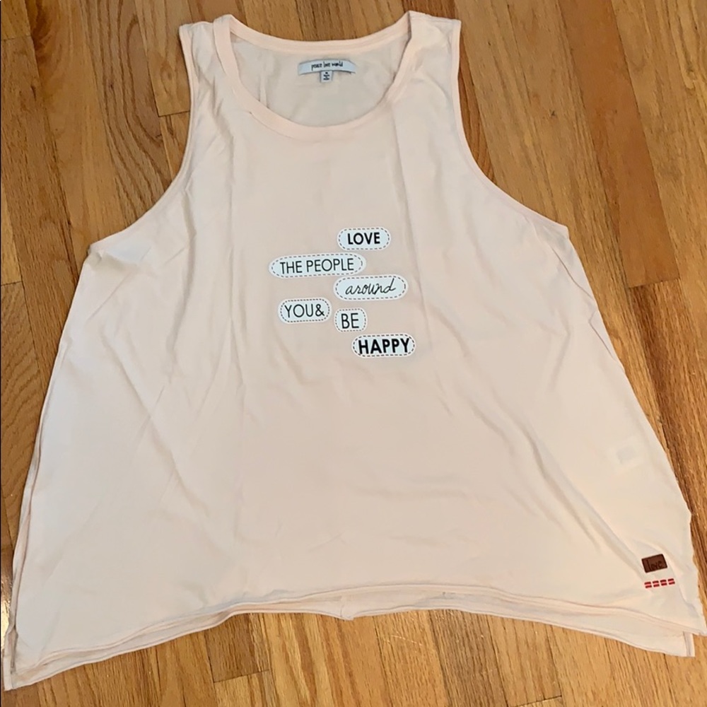 Peace Love World light pink Medium tank! Like new.